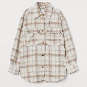 H&M OVERSIZED PLAID SHACKET- SIZE XS